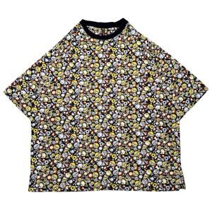 Vintage Y2K Raw Blue Cartoon Art AOP Graphic T Shirt Baggy Mens 2XL Hip Rap